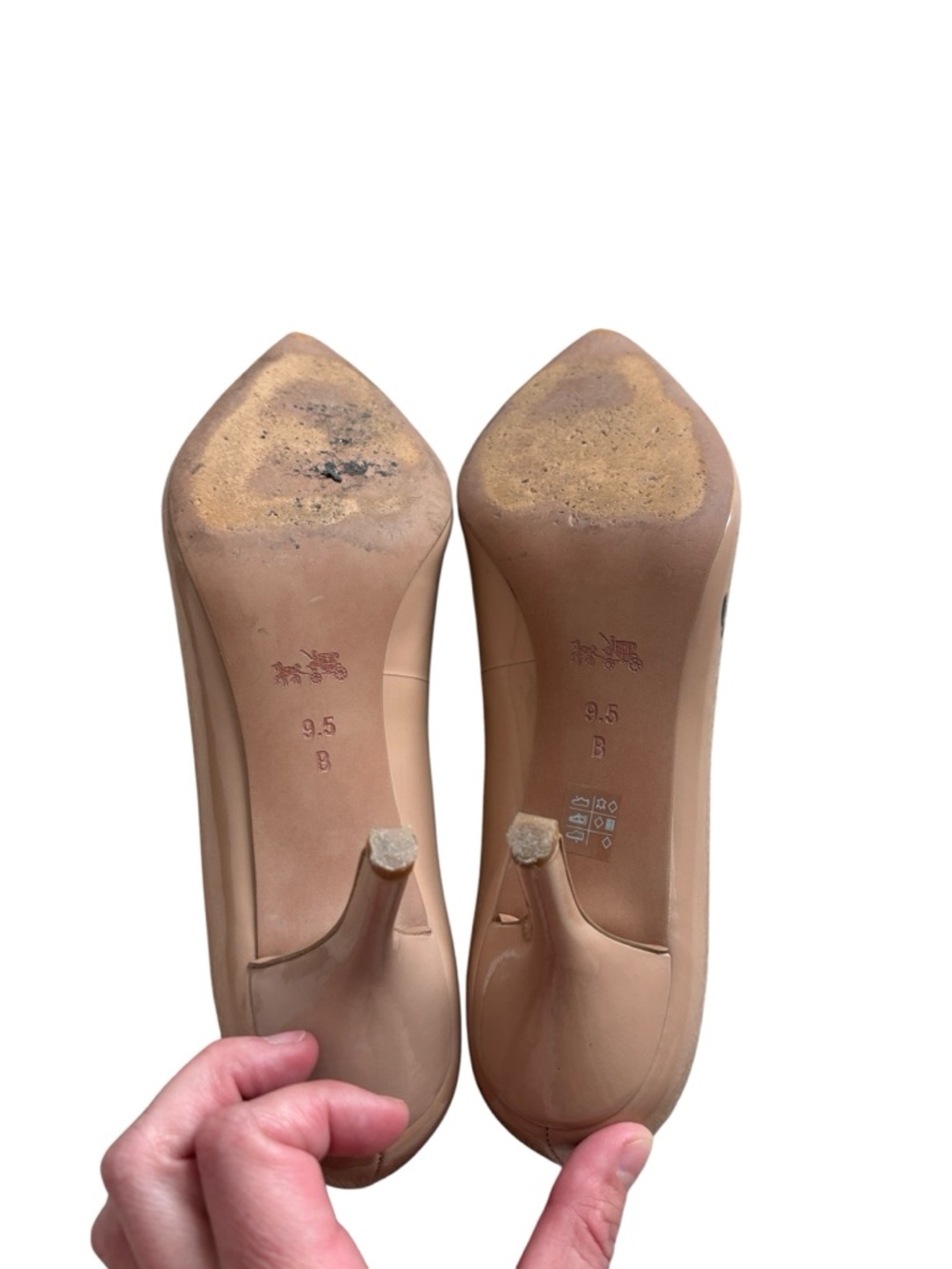 Coach Two-Tone Nude and Black Pointed-Toe Pumps sz 9.5 B - Picture 3 of 8